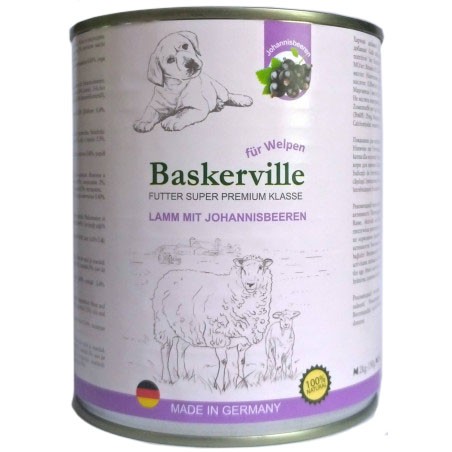 Консерви для цуценят Баскервіль ягня/смородина,  800г