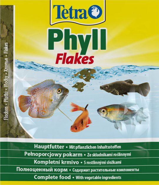 Фото1.Tetra Phyll пластівці для травоїдних риб, 12г