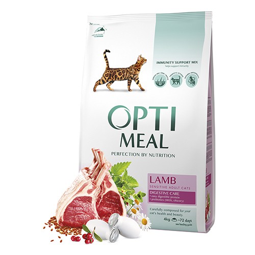 Фото1.Opti Meal для котів з чутливим травленням ягня, 650г
